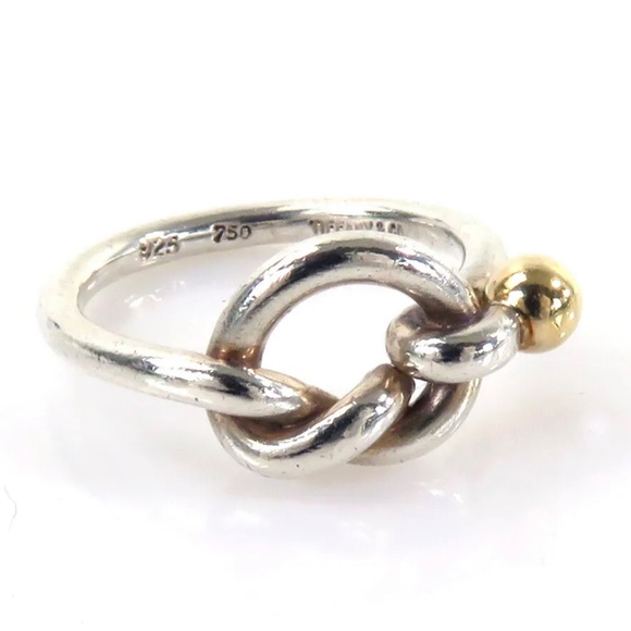 Tiffany & Co. Jewelry - Authentic Tiffany & Co Sterling Silver 925/750 Gold Love Knot Ring